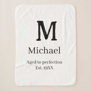 Aged to perfection est. 19XX monogram name letter  Sherpa Blanket