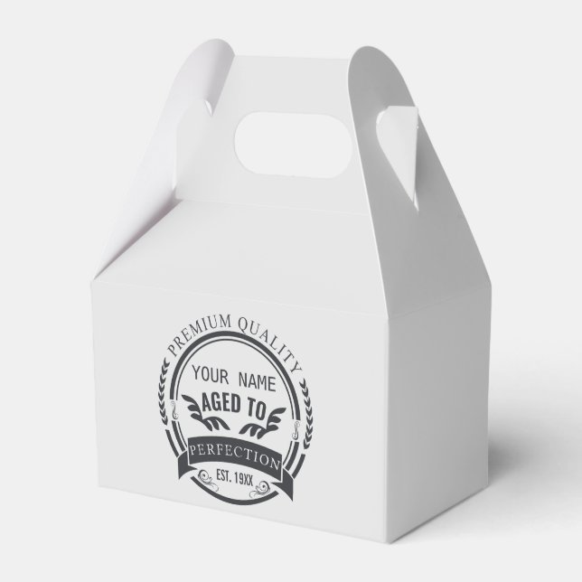 Aged to Perfection  Favor Box (Front Side)