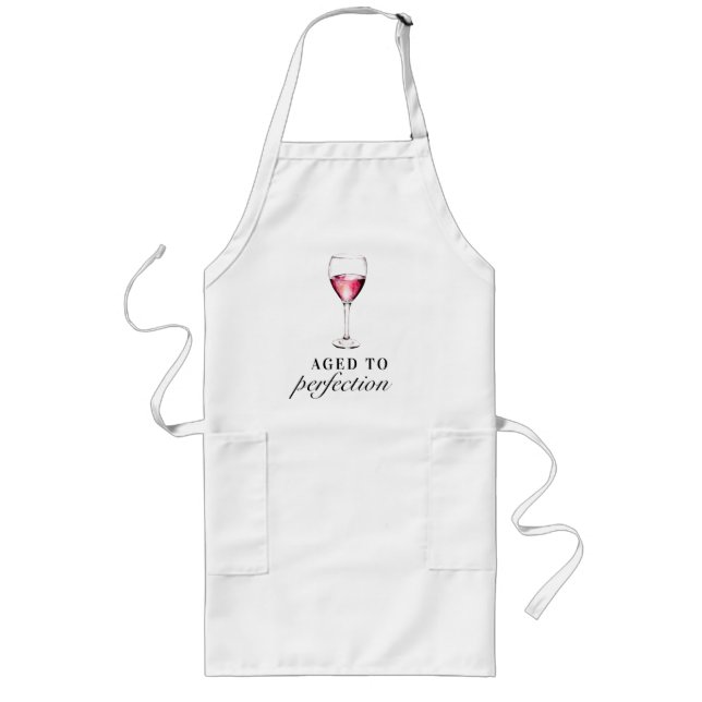 Aged to Perfection Funny Birthday Wine Glass  Long Apron (Front)