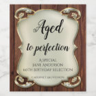 Aged to Perfection Gold Wood Birthday Wine Label