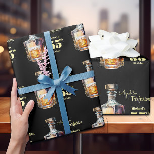 Aged to Perfection Men's 55th Whiskey Birthday  Wrapping Paper