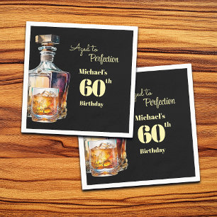 Aged to Perfection Men's 60th Whiskey Birthday  Napkin