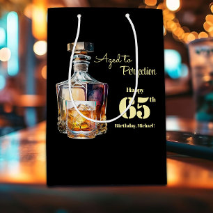 Aged to Perfection Men's 65th Whiskey Birthday Medium Gift Bag