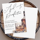 Aged To Perfection Men's Birthday Party Invitation<br><div class="desc">Aged To Perfection: Celebrate a milestone birthday with this simple and stylish whiskey-themed invitation. The design features a bold whiskey or bourbon bottle and glass on the right side, with the text displayed in crisp white background with black fonts on the left. A large handwritten script "Aged To Perfection" sits...</div>