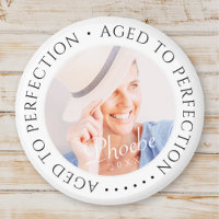 Aged to Perfection Modern Simple Birthday Photo