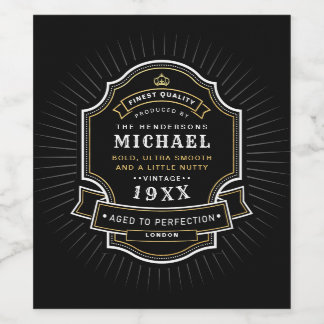 Aged to Perfection Name & Birth Year Birthday Wine Label