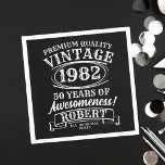 Aged To Perfection Personalized Vintage Birthday  Napkin<br><div class="desc">Enhance your birthday celebration with our Aged to Perfection Personalized Vintage Birthday Napkins. Perfect for a rock 'n roll and classic nostalgia-themed event, these napkins add a touch of vintage retro charm to any milestone birthday party. Whether you're celebrating a 21st, 30th, 40th, 50th, 60th, 70th, 80th, or 90th birthday,...</div>