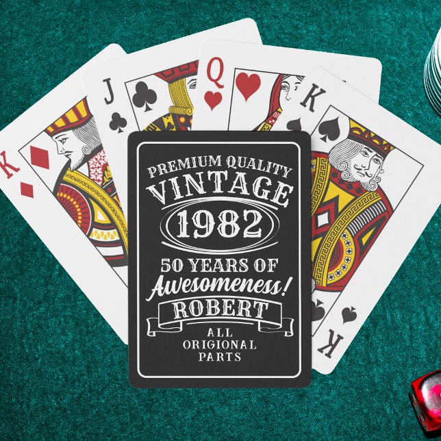 Aged To Perfection Personalized Vintage Birthday  Playing Cards (Creator Uploaded)