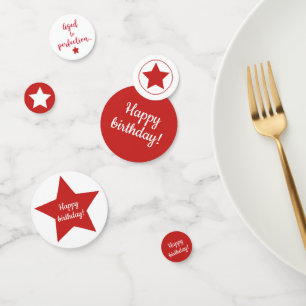 Aged to Perfection - Red & White Stars Birthday Confetti