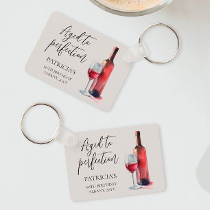Aged to Perfection Red Wine 60th Birthday Party Keychain