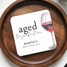 Aged To Perfection Red Wine Any Birthday Party