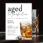 Aged To Perfection Simply Whiskey Birthday Party  Invitation<br><div class="desc">Kick off a bold and unforgettable celebration with this adult birthday invitation designed for the stylish,  whiskey-loving gentleman. With a sleek white,  black,  and gold colour scheme and a clean,  masculine design,  this invite brings a classic yet trendy touch to any milestone event.</div>