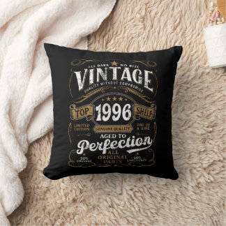 Aged To Perfection Vintage 1996 Birthday 30th Bday Throw Pillow