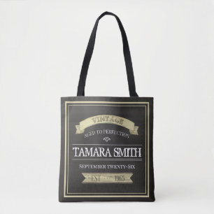 Aged To Perfection Vintage Modern Birthday Tote Bag