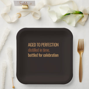 Aged to Perfection Whisky Birthday Celebration Paper Plate