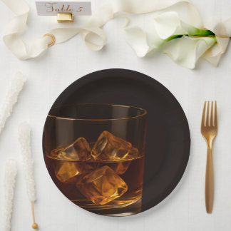 Aged to Perfection Whisky Birthday Celebration Paper Plate