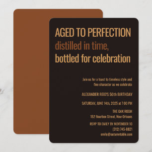 Aged to Perfection   Whisky Birthday Invitation