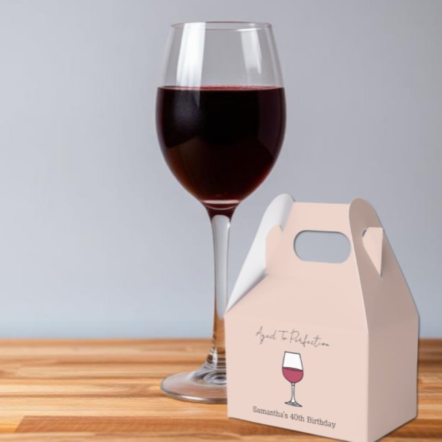 Aged To Perfection Wine 40th Birthday Favor Box (Creator Uploaded)