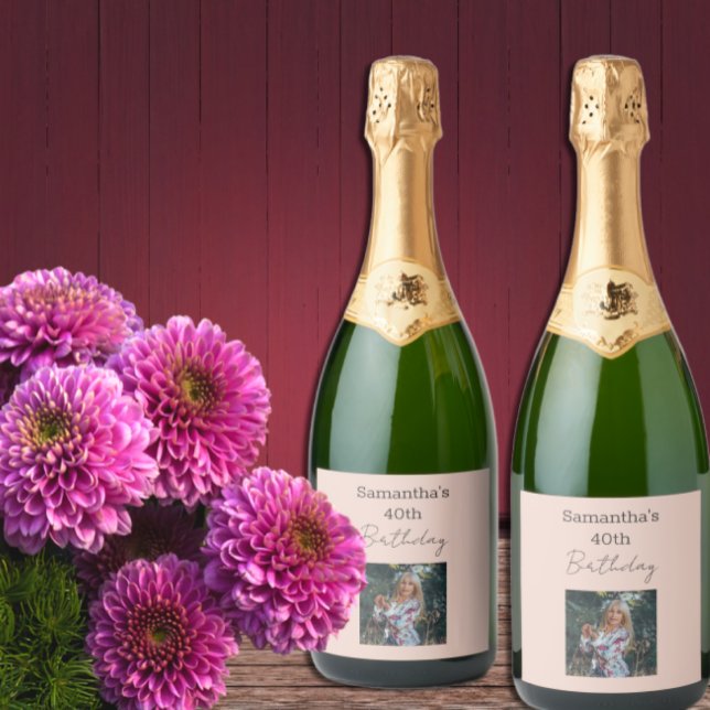 Aged To Perfection Wine 40th Birthday Sparkling Wine Label (Creator Uploaded)