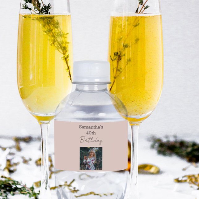 Aged To Perfection Wine 40th Birthday Water Bottle Label (Creator Uploaded)