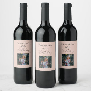 Aged To Perfection Wine 40th Birthday Wine Label