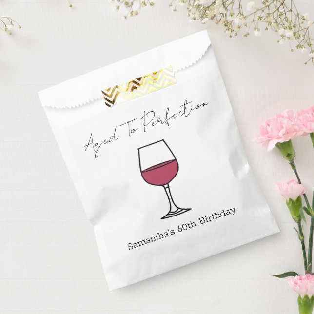 Aged To Perfection Wine 60th Birthday Favour Bag (Sealed)