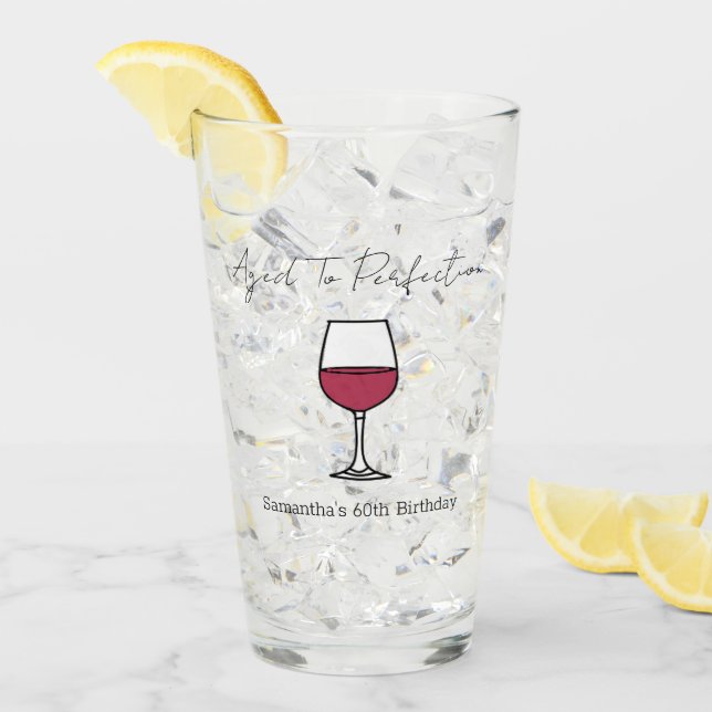 Aged To Perfection Wine 60th Birthday Glass (Front Ice)