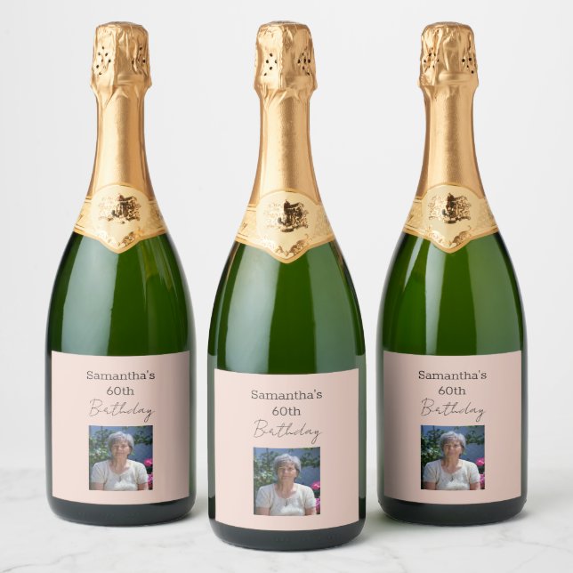 Aged To Perfection Wine 60th Birthday Sparkling Wine Label (Bottles)
