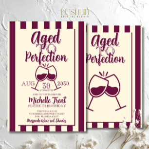 Aged to Perfection Wine Birthday Celebration Invitation