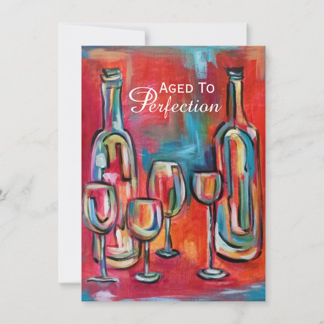 Aged to Perfection Wine Birthday Party Invitation (Front)