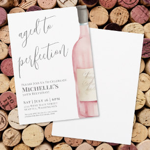 Aged To Perfection Wine Birthday Party Invitation