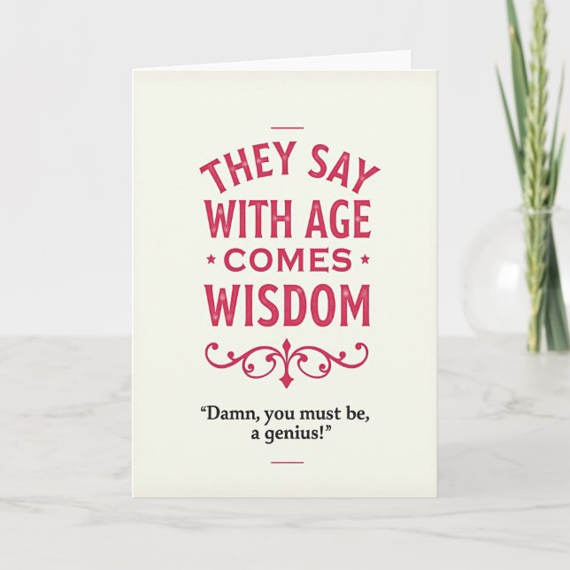 Aged Vintage Text Birthday Card (Front)