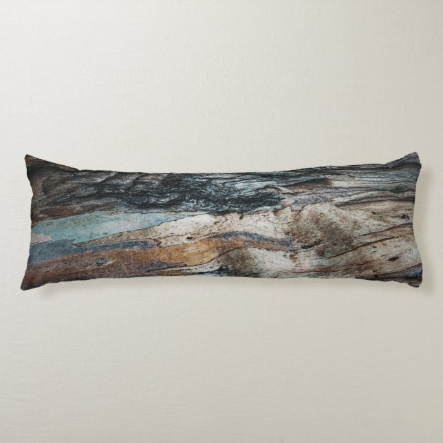 Aged Weathered Layers Eucalyptus Tree Blue Bark AU Body Pillow (Front)