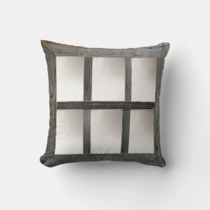 Aged Window Pane Throw Pillow