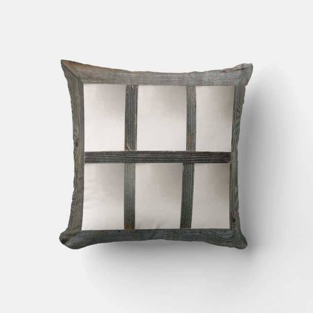 Aged Window Pane Throw Pillow (Front)