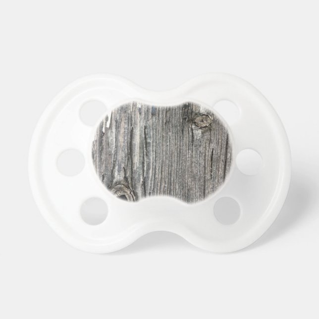 Aged wood fence posting from rustic bush setting pacifier (Front)