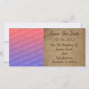Aged Worn Paper Photo Wedding Save The Date
