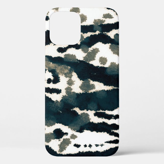 Aged Zebra Print. Grey Zebra Rough Print. Grey Zeb Case-Mate iPhone Case (Back)