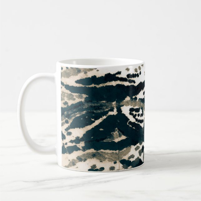 Aged Zebra Print. Grey Zebra Rough Print. Grey Zeb Coffee Mug (Left)