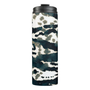 Aged Zebra Print. Grey Zebra Rough Print. Grey Zeb Thermal Tumbler