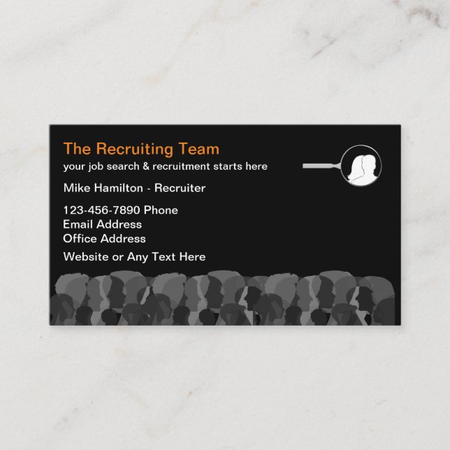 Agence de Recherche Exécutive Recruteur Cartes de  (Devant)