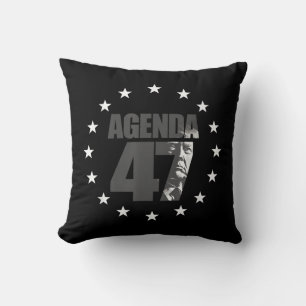 Agenda 47 Patriotic Trump Re-Election Campaign Des Throw Pillow