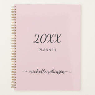 Agenda à personnaliser Girly Blush Rose Monogramme