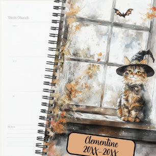 Agenda Magique de Chat de Sorcière Non Daté 