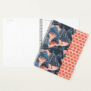Agenda Motif Japanese Mountain Fleur Sakura