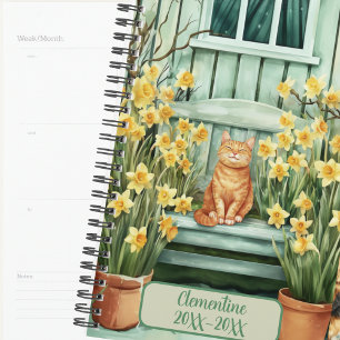 Agenda non daté Orange Cat Journal