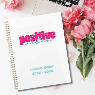 Agenda quotidien rose chaud et sarcelle Positive V