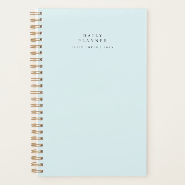 Agenda quotidien spirale minimal bleu  (Devant)