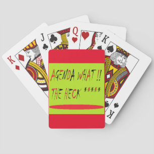 Agenda What The Heck colors lime green red Playing Cards