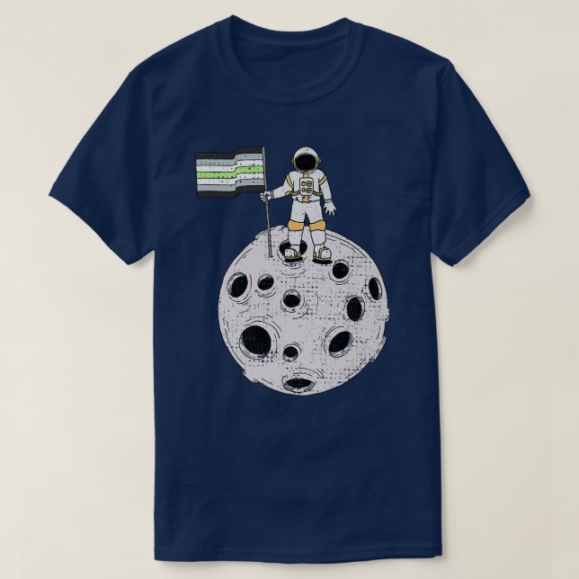 Agender Astronaut On Moon Agender Flag Premium T-S T-Shirt (Design Front)